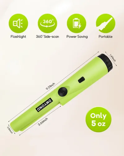 Miniatura 6 de Detector de metales de Dmtraer Pinpointer, impermeable profesional con batería de 9V High Sensitivity 360° Detection Handheld Pin Pointer Wand