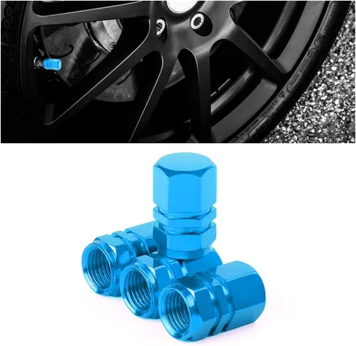 Miniatura 24 de Osilly Tapones de válvula de vástago de neumático de automóvil, 4 piezas de cubiertas de vástago de válvula de aleación de aluminio, resistentes a