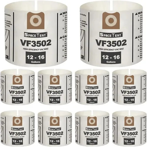 Miniatura 12 de Paquete de 5 VF3502 de repuesto para bolsas rígidas para aspiradora tamaño A, compatibles con aspiradoras RIDGID de 12 a 16 galones, bolsas