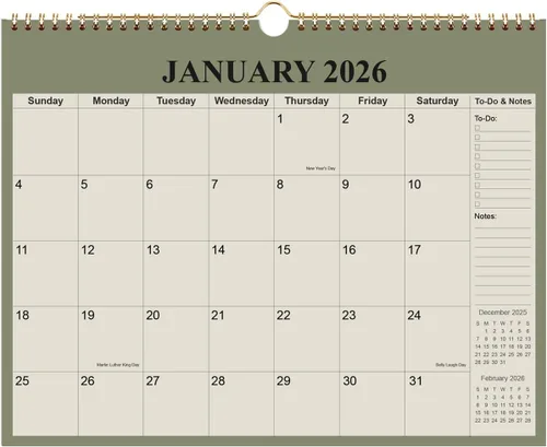 Miniatura 7 de Calendario de pared sin fecha para 2026 o cualquier año, planificador de calendario para el hogar, oficina, aula, escuela, calendario de 12 meses