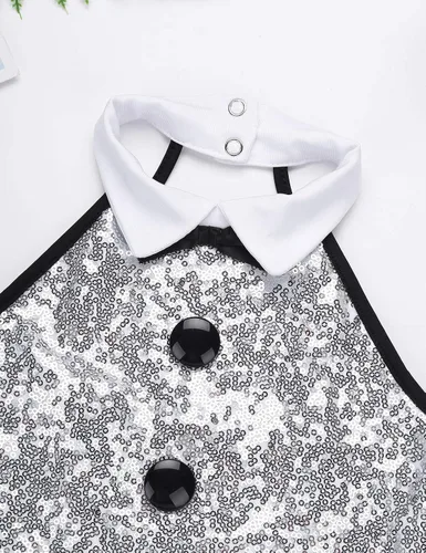 Miniatura 5 de Daenrui Vestido de baile con lentejuelas brillantes para niñas y niñas, con leotardo de ballet, falda tutú, jazz latino, moderno disfraz de baile