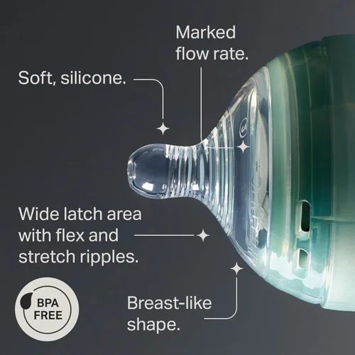 Miniatura 3 de Tommee Tippee Tetinas de biberón anticólicos avanzadas, similares al pecho para un pestillo natural, silicona suave, flujo rápido, más de 6 meses
