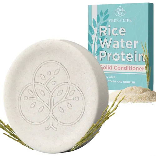 Miniatura 8 de Tree of Life Barra de champú de agua de arroz, cuidado del cabello con proteína de arroz sin sulfato que fortalece, repara y proporciona control