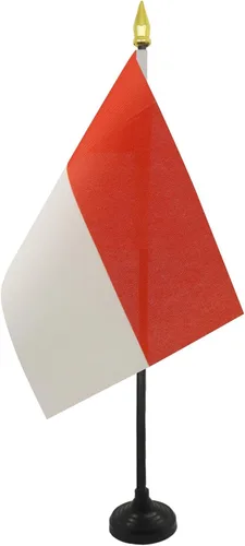 Miniatura 31 de AZ FLAG Bandera de mesa de Albania de 4 x 6 pulgadas - Bandera de escritorio albanesa 5.9 x 3.9 in - Tapa de lanza dorada