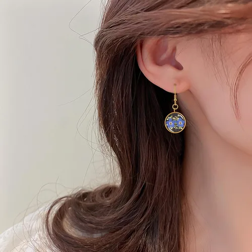 Miniatura 14 de Pendientes de flores prensadas hechos a mano para mujer