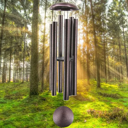 Miniatura 18 de ASTARIN Campanillas de viento conmemorativas para exteriores, 36 pulgadas con 6 tubos pesados, tono profundo para decoración colgante de jardín