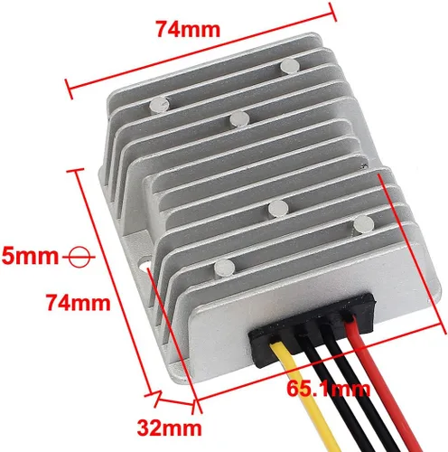 Miniatura 5 de uxcell uxcell - Regulador convertidor de corriente CC 12V/24V a DC 5V 10A 50W Transformador de conversión de voltaje impermeable