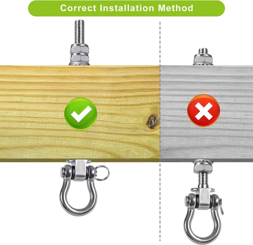 Miniatura 8 de BeneLabel Ganchos de columpio resistentes con rodamientos, juego de 6 herrajes de acero inoxidable 304 para vigas de madera y metal, ideal para 6