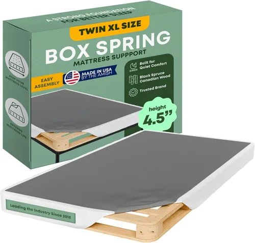 Miniatura 19 de Greaton, 10” Twin Box Spring Only for Twin Size Bed – Amish-Made in The USA – Solid Wood Mattress Foundation with Stable & Quiet Support