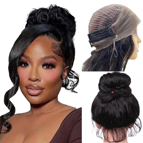 Miniatura 10 de Aicrelery Peluca de cabello humano con encaje frontal de 30 pulgadas, Highlight 13x6, Ombre P4/27, color marrón dorado, frontal con cabello de bebé