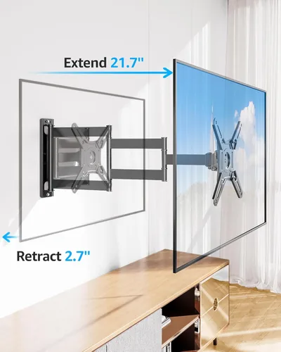 Miniatura 2 de MOUNTUP Soporte de pared para TV de movimiento completo para la mayoría de televisores de 13 a 42 pulgadas, brazo articulado de extensión de 21.7