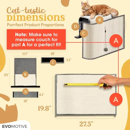 Miniatura 3 de Protector de sofá para gatos, se adapta a cualquiera de los reposabrazos, protector de muebles de arañazos para gatos