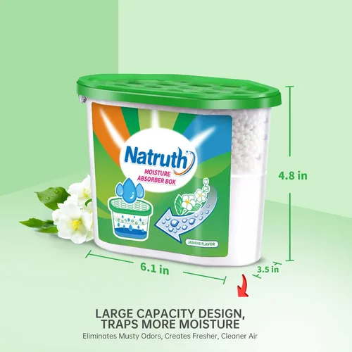 Miniatura 4 de NATRUTH - Cajas de absorción de humedad, jazmín 800ml (6 paquetes)*12.5OZ Deshumidificador para armario, eliminadores de humedad y olores