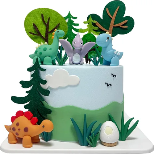 Miniatura 10 de 10 piezas de decoración de pastel de dinosaurio, decoraciones de pastel de dinosaurio, decoraciones de pastel para fiesta temática de dinosaurios