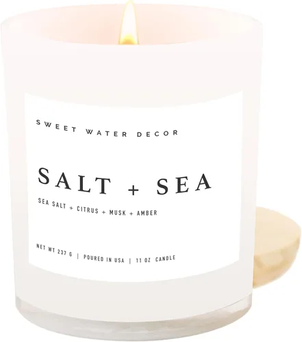 Miniatura 33 de Sweet Water Decor - Vela de soja Hello Fall, aroma manzanas con canela, clavo de olor y nuez moscada de otoño, mecha de 100% algodón, frasco blanco