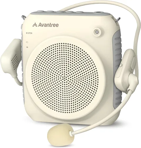 Avantree VoxAmp Lite - Amplificador de voz inalámbrico para profesores y aulas, hablar mientras reproducen audio Bluetooth, altavoz de 15 W con