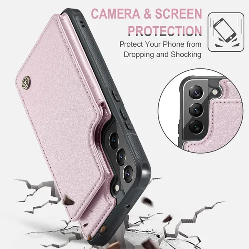 Miniatura 5 de Vinich Funda tipo cartera para Samsung Galaxy S22 Plus con tarjetero y ranuras de crédito con bloqueo RFID, función atril, a prueba de golpes