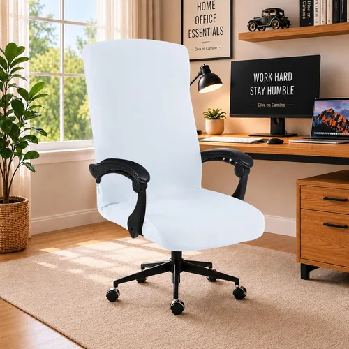 Miniatura 65 de Fundas Separadas Super Estirativas para Silla de Oficina - Funda Universal de Licra para Silla de Computadora - Cubiertas Lavables de Respaldo Morado