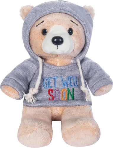 Miniatura 5 de My OLi Oso de peluche Get Well Soon de 7 pulgadas, animal de peluche con capucha, oso suave de recuperación rápida, felpa cómoda para visitas al