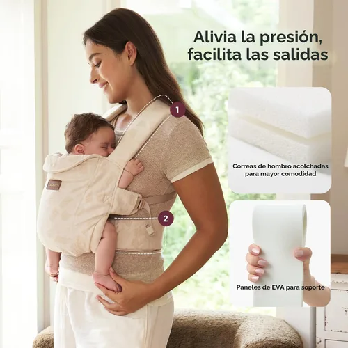 Miniatura 7 de Momcozy WeeSnug - Portabebés para recién nacidos, ligero y acogedor, cómodo para 7-25 libras, soporte ergonómico de espalda cruzada, tejido Geometry