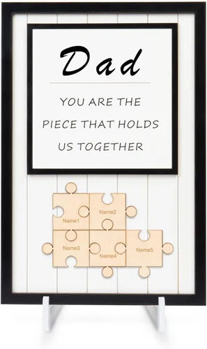 Miniatura 8 de Letrero personalizado con nombre de la familia, adornos de madera para la familia, placa de rompecabezas con nombre personalizado, decoración