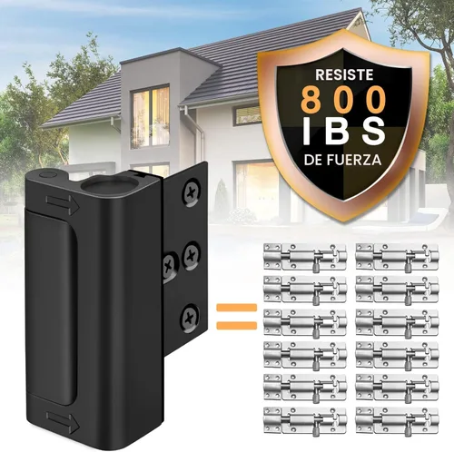 Miniatura 3 de Cerrojo de puerta de seguridad para el hogar - Cerraduras de alta seguridad a prueba de niños con tope de 3 pulgadas, soportan 800 libras para Negro
