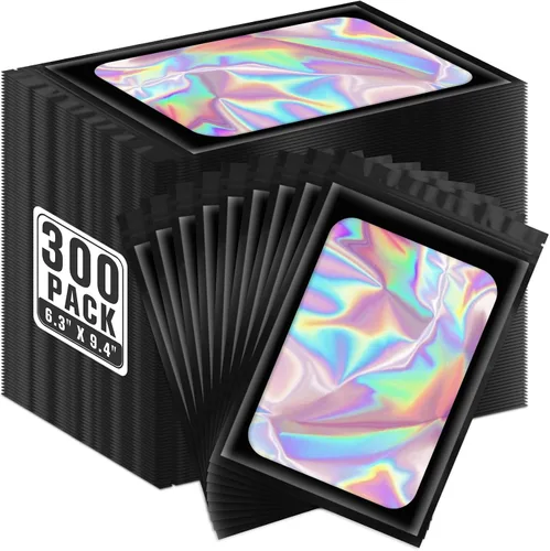 Miniatura 23 de ANZNKU 300 bolsas holográficas de Mylar resellables, bolsas resellables de 4x6 pulgadas para pequeñas empresas, bolsa de kit para resaca a prueba