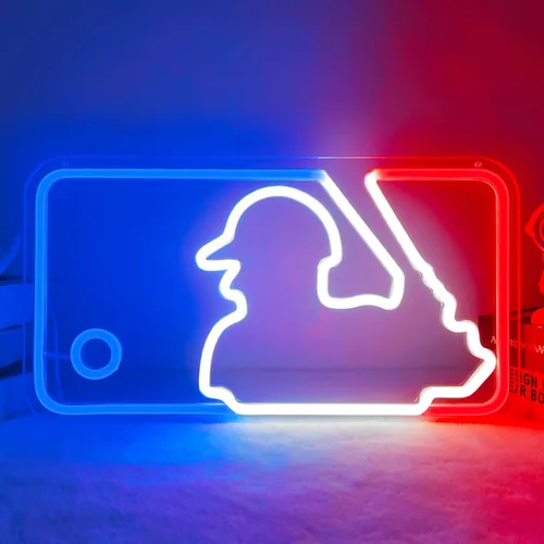 Letreros de Neón de Béisbol Luces de Neón Letreros Luminosos para Pared Letreros LED Regulables para Dormitorio Habitación de Chicos Club Deportivo