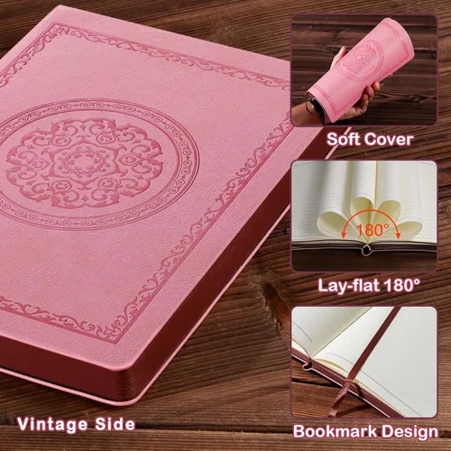 Miniatura 3 de Fetinar Cuaderno vintage de cuero 2026, 300 páginas, cuadernos de cuero con tapa blanda rayados para mujeres y hombres, cuadernos para escribir