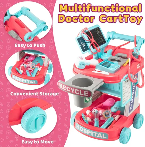 Miniatura 4 de Kit de Médico para Niños Pequeños - Juego de Simulación de Médico para Niños - Juguetes Médicos de Juego de Rol con Disfraz y Estetoscopio - Kit