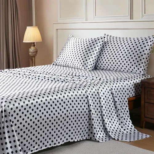 Miniatura 20 de MR&HM Sábanas de satén para cama de tamaño King, juego de 4 piezas de ropa de cama sedosa con bolsillo profundo de 15 pulgadas para colchón