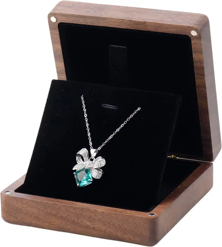 Miniatura 9 de Caja de madera KUMGROT con tapa con bisagras - Caja de regalo vintage con superficie escribible, caja de almacenamiento de madera maciza hecha a