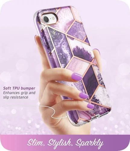 Miniatura 3 de i-Blason Cosmo Series - Funda diseñada para iPhone SE 2020/iPhone 7/iPhone 8, [protector de pantalla integrado] elegante funda protectora