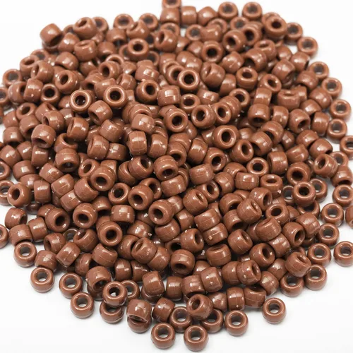 Miniatura 4 de Gxueshan 1000 piezas Cuentas de pony acrílicas marrón rojizo Cuentas de amistad 6x9mm a granel para hacer pulseras, collares, joyas, pendientes
