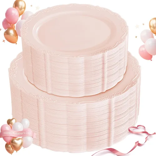 Miniatura 14 de U-QE 100 platos de plástico transparente, platos desechables transparentes, platos de plástico duro de alta calidad para fiestas, vacaciones