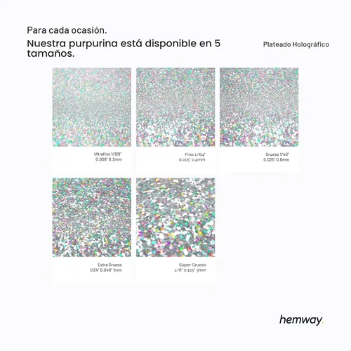 Miniatura 3 de Purpurina biodegradable, holográfica plateada, 3.5 onzas, respetuosa con el medio ambiente, extra gruesa, bioecológica, vegana para festivales