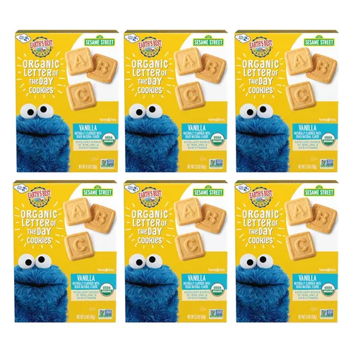 Miniatura 10 de Earth's Best Galletas orgánicas de la letra del día para niños de 2 años en adelante, sabor a canela y avena, caja de 5.3 onzas