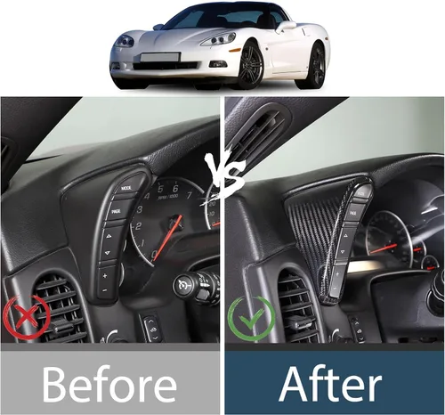 Miniatura 3 de Lcojicep Cubierta interior para interruptor de botón de auto en ambos lados compatible con Chevrolet Corvette C6 2005-2013, velocímetro lateral Negro