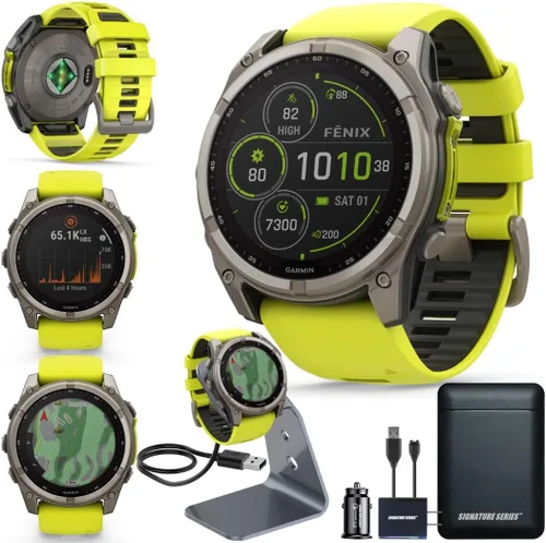 Miniatura 9 de Reloj inteligente multideporte Garmin Fenix 8 Premium con GPS para correr, 43 mm AMOLED, clasificado para buceo, linterna incorporada Oro suave