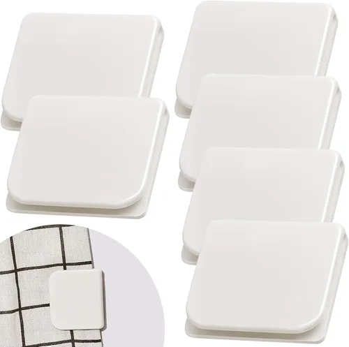Miniatura 10 de Jetec 2 clips de cortina de ducha para forro, clip autoadhesivo para cortinas de protección contra salpicaduras, soportes de cortina resistentes al