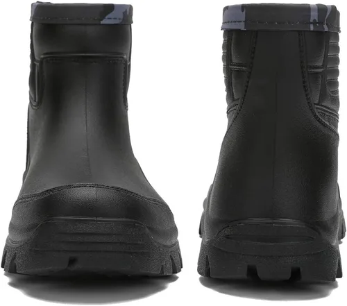 Miniatura 3 de Enelauge Botas cortas impermeables para hombre, calzado de lluvia de goma antideslizante
