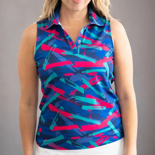 Miniatura 46 de YATTA GOLF Polo de golf sin mangas para mujer, absorbe la humedad, cuello en V, para golf, entrenamiento, golf