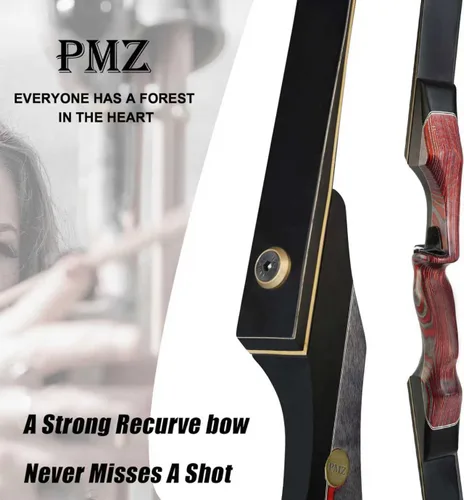 Miniatura 3 de PMZ juego de arco recurvo y flecha, kit de arco de caza profesional para adultos de Newset, arco desmontable de madera de 60'', para jóvenes