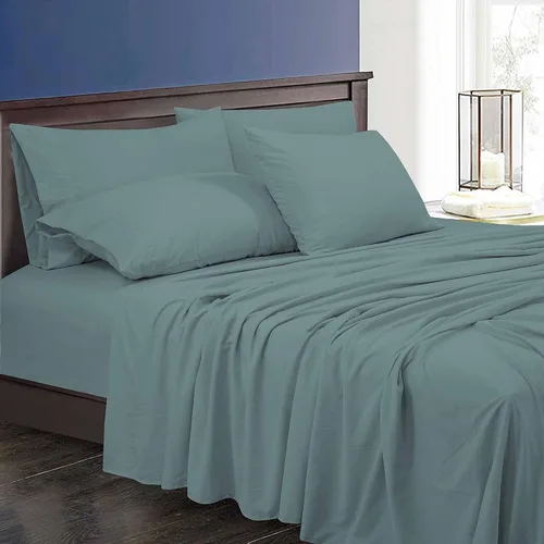 Miniatura 58 de ROYALE LINENS Juego de sábanas Cal King de 4 piezas, ropa de cama de microfibra suave cepillada de 1800 hilos, 1 sábana bajera, 1 sábana encimera, 2