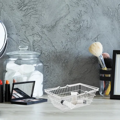 Miniatura 6 de NUOBESTY Cesta de compras portátil de mano con asa para cosméticos de comestibles y organización del hogar, solución de almacenamiento ligera