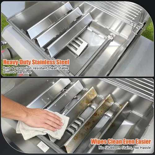 Miniatura 8 de QuliMetal Barras Saborizadoras de 15.3 pulgadas para Parrillas Weber Spirit E310, Spirit 300, Spirit II 300, E315 E320 E330 S310 S315 S320 S330