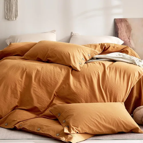 Miniatura 2 de JELLYMONI Juego de Fundas de Almohada King de Algodón 100% Lavado, Paquete de 2 Fundas de Almohada con Textura Similar al Lino Transpirables