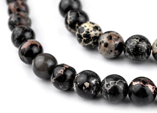 Miniatura 76 de The Bead Chest Cuentas de Jade Blanco Mate Redondas (8mm): Piedra Preciosa Orgánica Redonda Esférica de Energía con Poder de Sanación para Hacer
