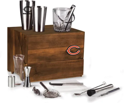 Miniatura 31 de PICNIC TIME NFL Madison Acacia - Juego de herramientas de barra de mesa, kit de camarero con soporte, juego de accesorios de bar