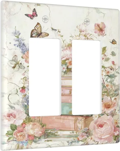Miniatura 130 de Cubierta de Interruptor de Luz de Estilo Boho Vintage de los 70 Sol Arcoíris Champiñón Floral Rocker Individual 1 Gang Cubierta de Enchufe
